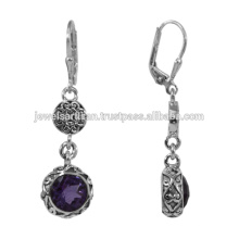 Designer Amethyst Gemstone 925 Sterling Silver Earring